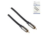 HQ RCA coaxial cable, textile fabric, RCA plug - RCA plug, cable diam. 5.8mm, black, DINIC box, length 1.50m