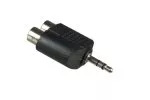 Adapter audio 3,5 mm wtyk stereo do 2x gniazdo RCA czarny