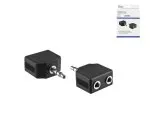 DINIC audio adapter 3,5mm male - 2x female, audio video cable, length 0,2m, black, DINIC Box