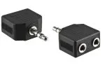 DINIC Audioadapter 3,5mm Stecker auf 2x Buchse schwarz