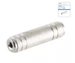 Adapter 2x Klinkenkupplung 3,5mm Stereo, Doppelbuchse 3,5mm Klinke zur Verbindung, Metall, DINIC Box mit Euroloch