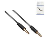 Cable de audio de 3,5 mm 4 clavijas a clavija (estéreo), negro, caja DINIC con euroagujero, longitud 1,50 m