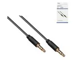 Câble audio jack 3,5 mm 4 broches sur jack (stéréo), noir, DINIC Box avec trou européen, longueur 1,50m