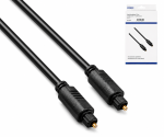 DINIC Toslink cable, 4mm Ø, PVC plug, gold-plated contacts, black, DINIC box with Euro hole, length 5.00m