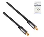 HQ Toslink cable, textile fabric, black, Toslink male to Toslink male, 6mm Ø, 1.5m, DINIC box