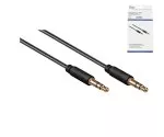 Audio Cable 3,5mm Stereo jack male to male, black, 2,00m