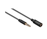 Audioverlängerung 3,5mm Stereoklinke Stecker auf Buchse, schwarz, Länge 2,00m, DINIC Polybag
