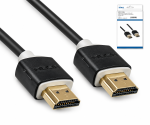Īpaši plāns HDMI 1.4 kabelis no vīrieša uz vīrieti, 1 m, DINIC Monaco Range, AWG 36, OD 3,6 mm, melns