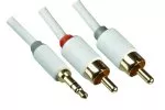 Audiokabel 3,5mm St. auf 2x Cinch St., Monaco Range, weiß, 2,00m