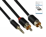 Audio Kabel 3,5mm Klinken St. auf 2x Cinch St., DINIC Monaco Range, schwarz, DINIC Box mit Euroloch, Länge 5m