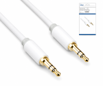 Audio Kabel 3,5mm Stereo Klinke St. auf St., DINIC Monaco Range, weiß, DINIC Box mit Euroloch, Länge 0,50m