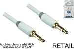 Audio Cable 3,5mm Stereo jack male to male, Monaco Range, white, 0,50m