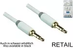 Audio Cable 3,5mm Stereo jack male to male, Monaco Range, white, 0,50m
