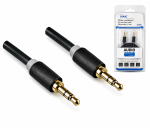 Audiokabel 3,5mm Stereo Klinke Stecker auf Stecker, Monaco Range, schwarz, DINIC Blister, Länge 10,00m