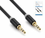 Audiokabel 3,5mm Stereo Klinke St. auf St., DINIC Monaco Range, schwarz, DINIC Box mit Euroloch, Länge 10,00m