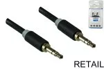 Audiokabel 3,5 mm stereo jack-plugg til plugg, lengde 10,00 m Monaco Range i svart, DINIC blisterpakning