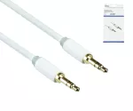 Audiokabel 3,5mm Stereo Klinke St. auf St., DINIC Monaco Range, weiß, DINIC Box mit Euroloch, Länge 2,00m