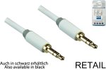 Audiokabel 3,5mm Stereo Klinke Stecker auf Stecker, Länge 2,00m Monaco Range in weiß, DINIC Blister