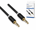 Audio Kabel 3,5mm Stereo Klinke St. auf St., schwarz, DINIC Box mit Euroloch, Länge 5m