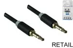 Audio Cable 3,5mm Stereo jack male to male, Monaco Range, black, 5,00m