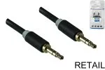 Audiokabel 3,5 mm stereo jack-plugg til plugg, lengde 5,00 m Monaco Range i svart, DINIC blisterpakning