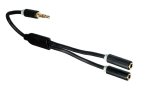 Adaptor audio mufă jack de 3,5 mm la mufă 2x, Monaco Range, negru, blister DINIC, 0,20 m