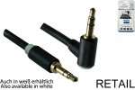 Audiokabel 3,5mm Klinke Stecker auf Stecker 90°, Länge 2,00m, Monaco Range in schwarz, DINIC Blister