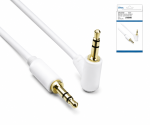 Audiokabel 3,5mm Klinke St. auf 90° St., DINIC Monaco Range, weiß, DINIC Box mit Euroloch, Länge 2,00m