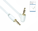 Audiokabel 3,5mm Klinke St. auf 90° St., DINIC Monaco Range, weiß, DINIC Box mit Euroloch, Länge 2,00m