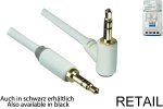 Audiokabel 3,5mm Klinke Stecker auf 90° Stecker, Länge 2,00m Monaco Range in weiß, DINIC Blister