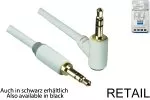 Audio Cable 3,5mm Stereo jack male straight to 90°, Monaco Range, white, 2,00m