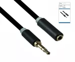 Audiokabel 3,5mm Klinke Stecker auf Buchse, DINIC Monaco Range, Verlängerung, schwarz, DINIC Box mit Euroloch, Länge 2,00m