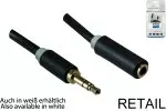 Audiokabel 3,5mm Klinke St. auf Bu., Länge 2,00m Monaco Range in schwarz, Verlängerung, DINIC Blister