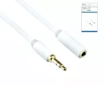 Audioverlä. 3,5mm Klinken Stecker auf Buchse, DINIC Monaco Range, Verlängerung, weiß, DINIC Box mit Euroloch, Länge 2,00m