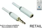 Audiokabel 3,5mm Klinke St. auf Bu., Länge 2,00m Monaco Range in weiß, Verlängerung, DINIC Blister