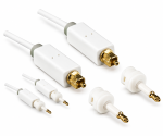 Toslink cable, 4mm diameter, HQ plug, Monaco Range, + 2 adapters to mini Toslink, white, DINIC blister, length 2.00m