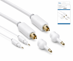 Toslink cable 4mm including 2 mini adapters, white, 2m DINIC Monaco Range, HQ plug, white