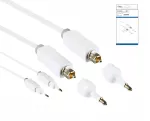 Toslink cable 4mm including 2 mini adapters, white, 2m DINIC Monaco Range, HQ plug, white