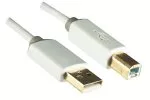 HQ USB 2.0 kabel od zástrčky A po zástrčku B, řada Monaco, bílý, krabička DINIC s eurootvorem, délka 2,00 m
