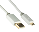 HQ Micro USB Kabel A St. auf micro B Stecker, Monaco Range, weiß, 0,50m, DINIC Blister