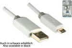 HQ Micro USB-kabel A hane till micro B hane, Monaco Range, vit, 0,50 m, DINIC Blister