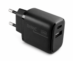 Cargador/adaptador USB C+A 20 W, Power Delivery + QC 3.0, negro