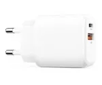 USB C+A charger/power supply 20W, PD, white Power Delivery, white