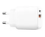 USB C+A laddare/strömadapter 20W, Power Delivery + QC 3.0, vit