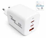 Încărcător/alimentator DINIC USB C/C/A 65 W Încărcare rapidă Power Delivery 3.0, tehnologie PPS, cutie DINIC