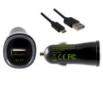 USB KFZ Quick Charger, Ladeadapter + USB Kabel, Eingang 12V DC, Ausgang 5V 1,5A/9V 1,5A/12V 1,2A, schwarz, DINIC Blister, 1,00m