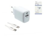 USB C+A Lade-Set 20W, PD, weiß, 1m Lightning/C 20W, 3,6V~5,9V/3A; 6~9V/2A; 9V~12V/1,5A