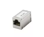 DINIC RJ45 Cat.6A/5e coupler Bu. to Bu. bulk RJ45 Bu./Bu., shielded, full metal