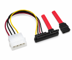 S-ATA Kabel intern, S-ATA 22pin 90° St. auf 7pin + 4pin Stromst., 0,50m Länge
