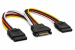 Y-strømkabel internt S-ATA til S-ATA, 1x S-ATA til 2x S-ATA, 0,15 m
